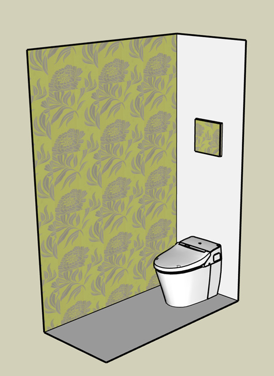 明るい雰囲気の壁紙　トイレ